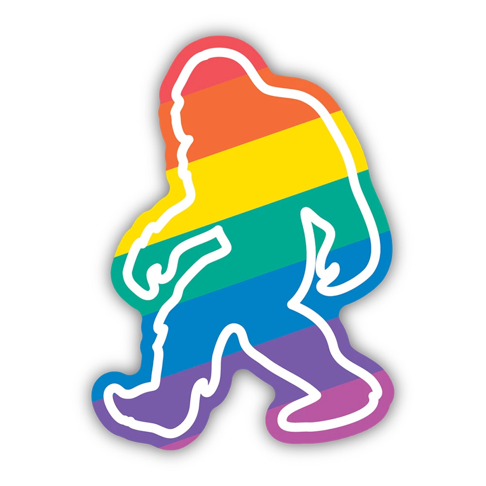 Stickers Northwest, Stickers, Art & School, 3", Rainbow Pride Sasquatch, 612594